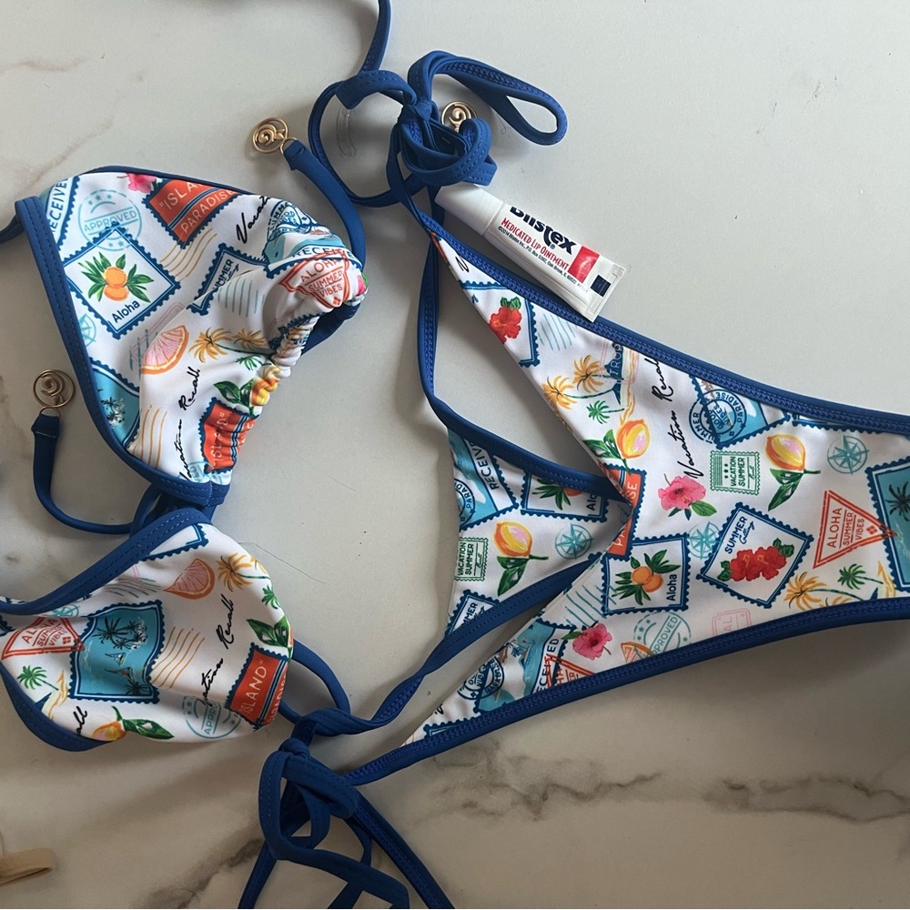 Blue Patterned Bikini Set - Picture 6 of 6